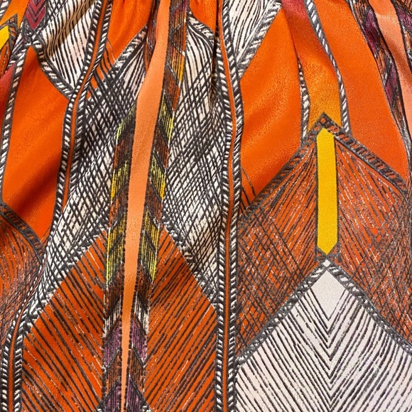 Guess Orange and Yellow Patterned Mini Dress Size 6 - Picture 3 of 9